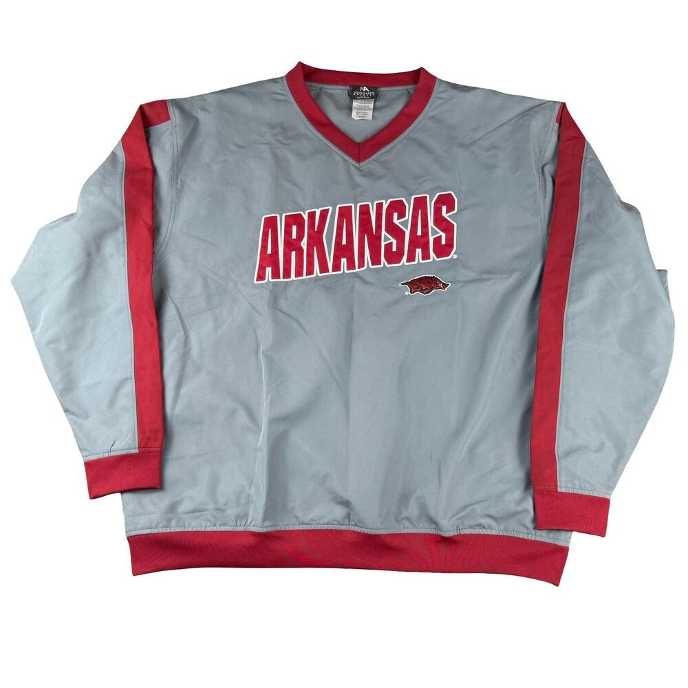 ARKANSAS RAZORBACKS V-Neck Pullover Windbreaker‎ KA Knights Apparel Men's Large